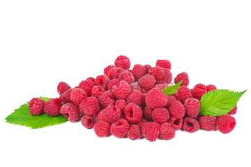 Some raspberry isolated on white background