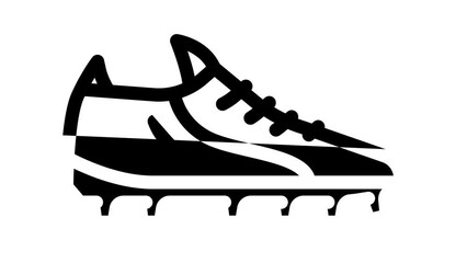 Wall Mural - boots football player footwear line icon animation