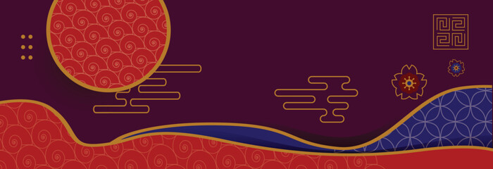 Wall Mural - Chinese traditional oriental banner template design