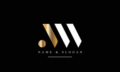 WA, AW, W, A abstract letters logo monogram