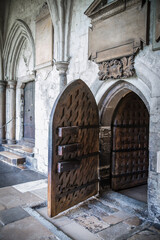 Poster - Medieval door of the Collegiate Church of St. Peter  Westminster Abbey. London, UK