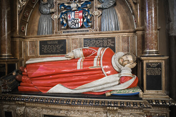 Wall Mural - Funeral effigy in Collegiate Church of St Peter at Westminster Abbey 15th century. London, UK