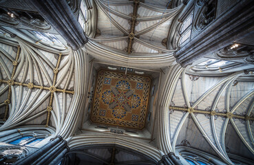 Poster - London, UK. Ceiling in the Collegiate Church of St. Peter at Westminster Abbey