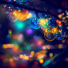 Sticker - fairy lights background creating a magical atmosphere