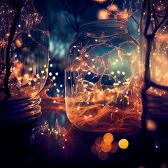 Sticker - fairy lights background creating a magical atmosphere