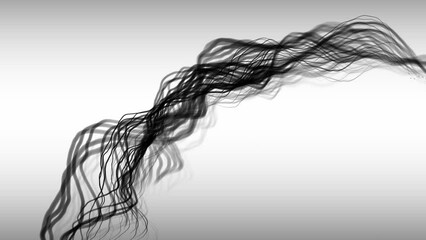 Wall Mural - Abstract Digital Mesh Shape Fx Background/ 4k animation of an abstract fractal digital mesh background with blur focus