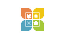 Four Seasons Of The Year Logo Icon Concept