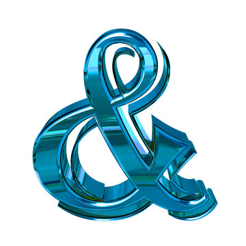 Dimensional symbol in blue color. symbol &
