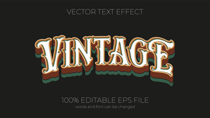 Poster - Vintage text effect style, EPS editable text effect