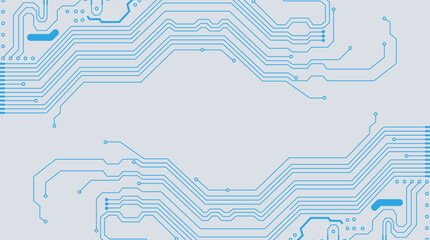 Blue circuit board communication technology concept vector illustration