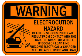 Electrical hazard warning sign and labels electrocution hazard 