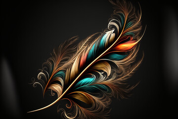 Canvas Print - abstract feather