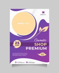 Wall Mural - beauty cosmetic center template flyer and brochure with a4 size. beautiful vector poster and banner 