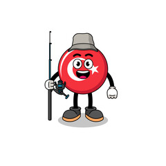 Poster - Mascot Illustration of turkey flag fisherman