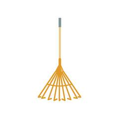 Sticker - Gardening rake vector illustration. Farm rake isolated on white background. Gardening, farming concept