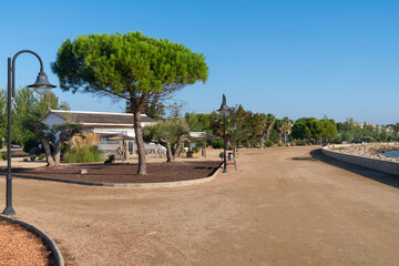 Wall Mural - L`Ampolla promenade path Spain Catalonia Tarragona province south of Lametlla de Mar and north of Ebro Delta 