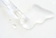 Serum Gel Texture Swatch. Transparent Drop With Bubbles. Face Skincare Product. Liquid Oil Essence. Beauty Smear. Vitamin Collagen Splash. Organic Peeling Treatment. Body Health Care Essence