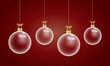 © Kowit - Glass ball Christmas on red background. Merry Christmas and happy new year with a glass ball  Christmas red background. Christmas and new year background holidays. Vector illustration