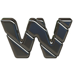 Symbol made of silver blocks. letter w