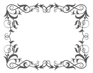 Wall Mural - filigree frame. decorative floral motif. vintage border