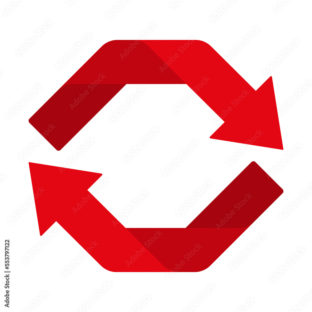 Red arrow rotation, design Stock Illustration | Adobe Stock