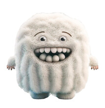 Cute Adorable Fluffy Funny Monster On A Transparant Background