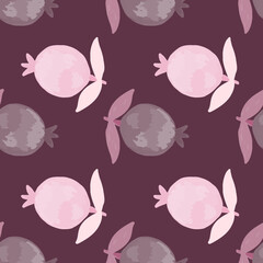 Wall Mural - Hand drawn pomegranate fruit seamless pattern. Botanical fruits wallpaper.