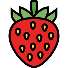 Strawberry Line Filled Icon