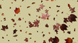 © RocknRoller Studios - Fall themed Background, with Leaves against Pale Yellow Color. Holiday Banner with copy-space.