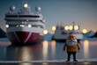 Santa working incognito in a Norway as a fisherman, cute scene of Santa Claus after a hard day job, celebration, humor, greetings, illustration, generative AI
