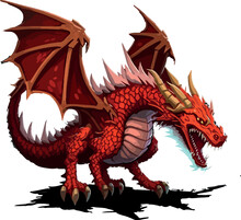 A Fierce And Detailed Red Dragon