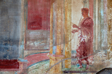 Wall Mural - Clothing in ancient Rome, Fresco of a man painted in a Domus of Pompeii, the ancient Roman city of Pompeii, a Unesco heritage site, destroyed by the eruption of the Vesuvius in 79 BC