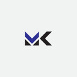 Letter MK logo icon modern and minimal 