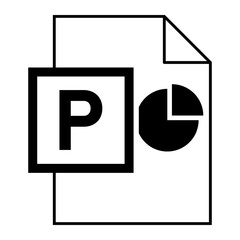 Fototapete - Modern flat design of logo PPT presentation file icon