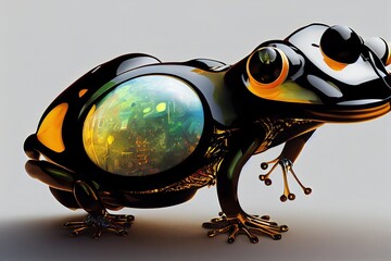 Wall Mural - amazing futuristic decorative frog machine. Generative AI