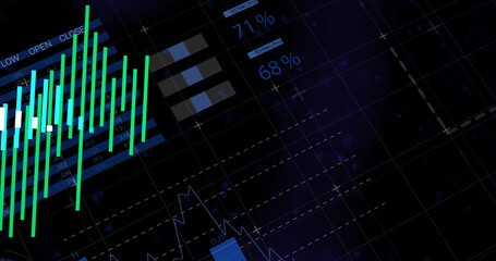 Image of statistics and financial data processing over grid