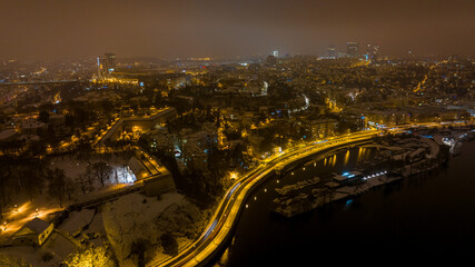 Wall Mural - view of the city, Bridges in the night Prague