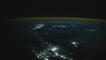 Wall Mural - aurora borealis over canada. as seen from the international space station. elements of this clip fur