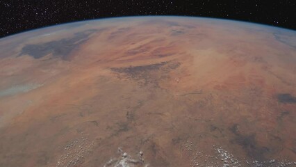 Wall Mural - flight over the sahara desert and the nile, into space. as seen from the international space station
