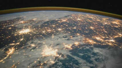 Wall Mural - nocturnal flight over the eastern usa. as seen from the international space station. elements of thi