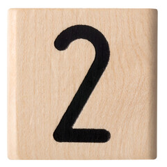 Sticker - Wooden cube or block with number