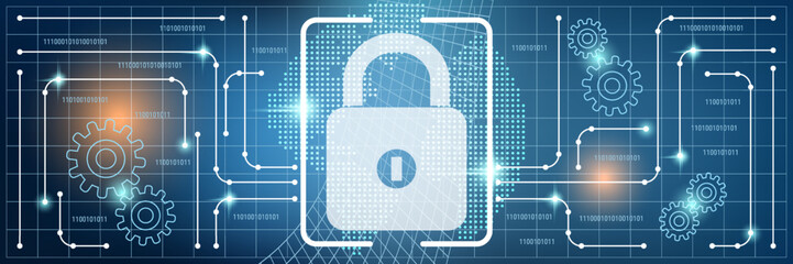Wall Mural - data protection, information security, account control vector concept illustration. technology style