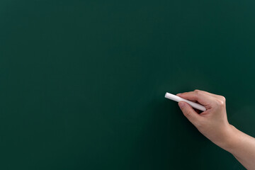 Sticker - Hand holding chalk writing on chalkboard