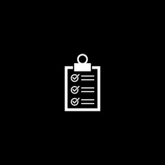 Canvas Print - Checklist clipboard icon isolated on dark background