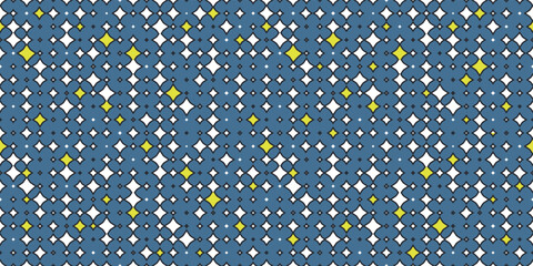 Fototapete - White stars, and sometimes yellow ones. Vector for print seamless, pattern for stylish design of surfaces.
