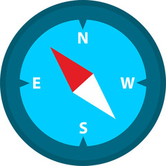 Poster - Compass icon in flat design style. Navigational signs illustration.