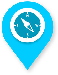 Poster - Compass icon in flat design style. Navigational signs illustration.