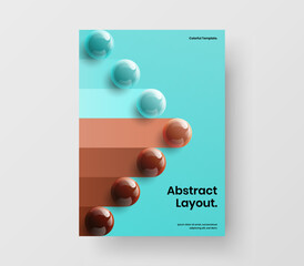 Wall Mural - Modern realistic balls placard concept. Fresh corporate cover A4 design vector layout.