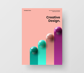 Canvas Print - Creative 3D balls catalog cover concept. Colorful pamphlet A4 vector design layout.