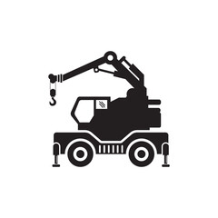 Wall Mural - Car towing truck or crane icon vector illustration symbol design.